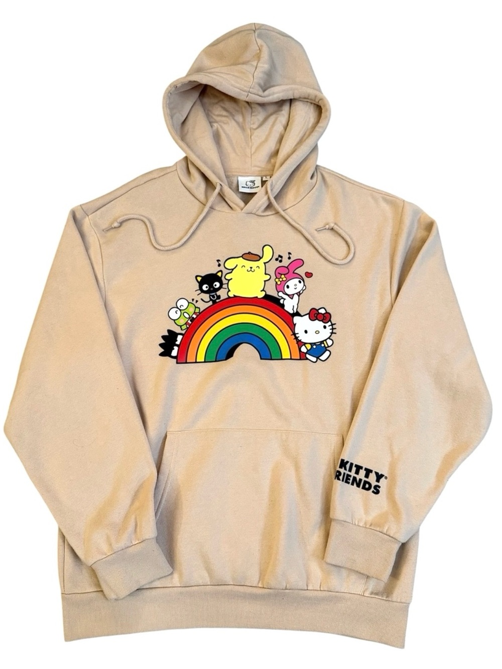 Hello Kitty & Friends Sanrio Kawaii Rainbow Graphic Hoodie Large